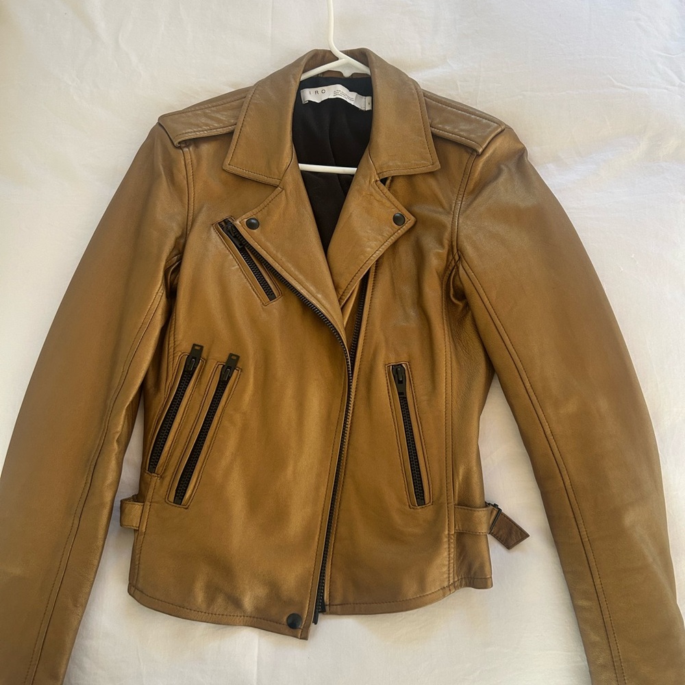 IRO bronzeleather biker jkt. Great all lined purchased from Saks 5 th ave